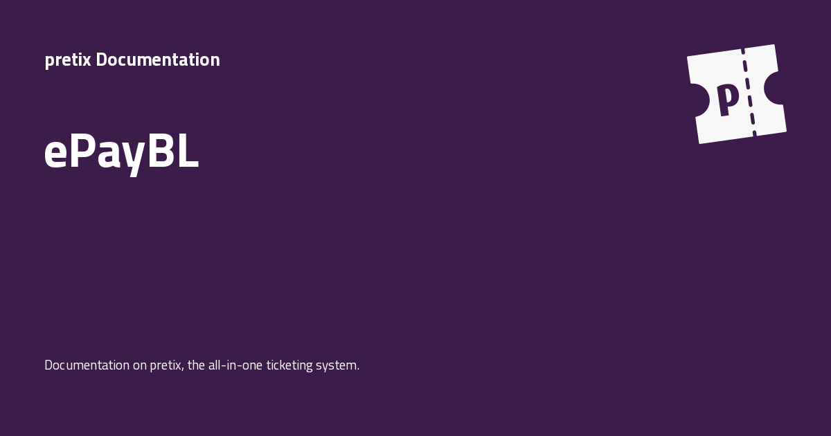 ePayBL - pretix Documentation